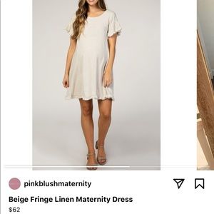 Pink blush beige maternity dress